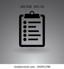 Flat icon of clipboard