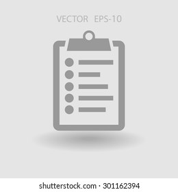Flat icon of clipboard