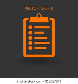 Flat icon of clipboard