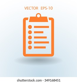 Flat icon of clipboard
