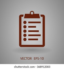 Icono plano del portapapeles