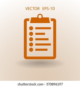 Icono plano del portapapeles