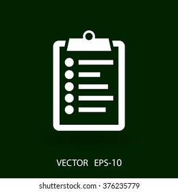 Flat icon of clipboard