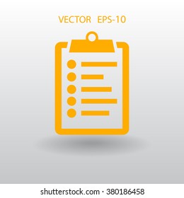 Flat icon of clipboard