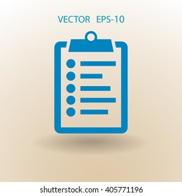 Flat icon of clipboard