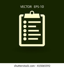 Flat icon of clipboard