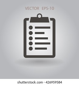 Flat icon of clipboard