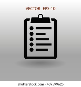 Flat icon of clipboard