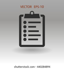 Flat icon of clipboard