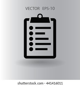 Flat icon of clipboard