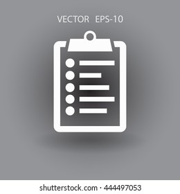 Flat icon of clipboard