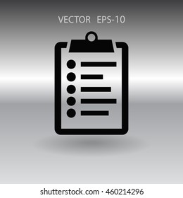 Flat icon of clipboard