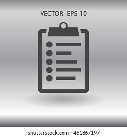 Flat icon of clipboard