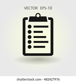 Flat icon of clipboard