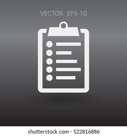 Flat icon of clipboard