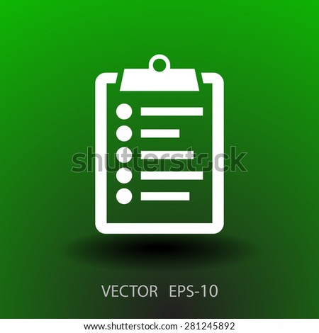 Flat icon of clipboard
