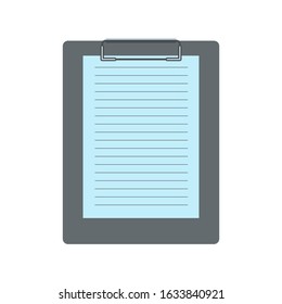 Flat  icon of clipboard isolated on white background. Design element. Vector illustration.