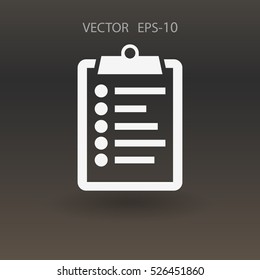 Icono plano del portapapeles. ilustración vectorial