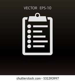 Icono plano del portapapeles. ilustración vectorial
