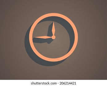 Flat  icon of clock