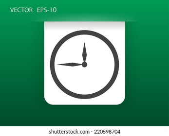 Flat  icon of clock