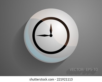 Flat  icon of clock