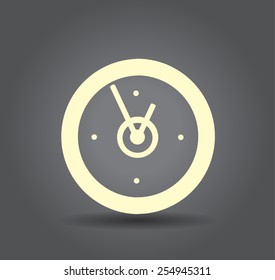 Flat icon of clock