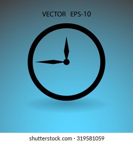 Flat  icon of clock