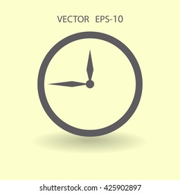 Flat  icon of clock