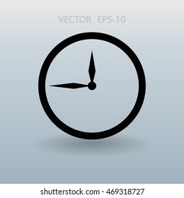 Flat  icon of clock