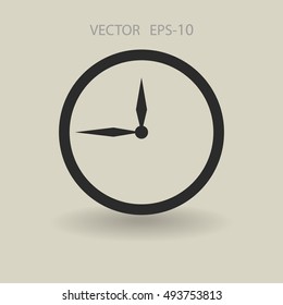 Flat  icon of clock