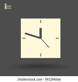 Flat  icon of clock