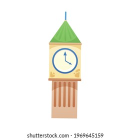 Flat icon of clock tower top on white background vector illustration