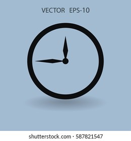 Icono plano del reloj. ilustración vectorial