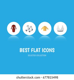 Flat Icon Clothes Set Of Foot Textile, Clothes, Banyan And Other Vector Objects. Also Includes Textile, Garment, Man Elements.