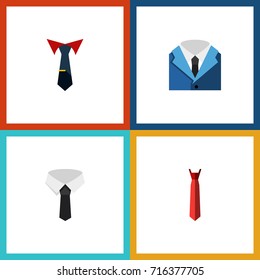 Flat Icon Clothing Set Of Textile, Tailoring, Suit And Other Vector Objects.  