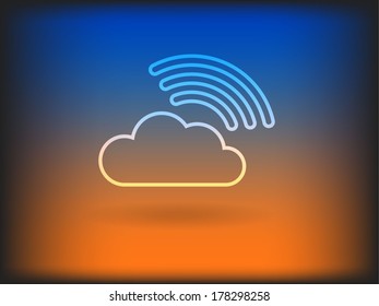 Flat icon of cloud