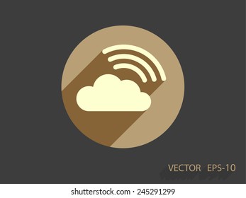 Flat icon of cloud