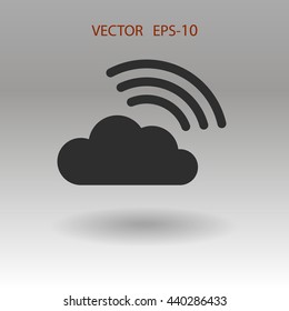Flat icon of cloud