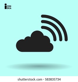 Flat icon of cloud