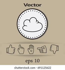 Flat icon. Cloud.