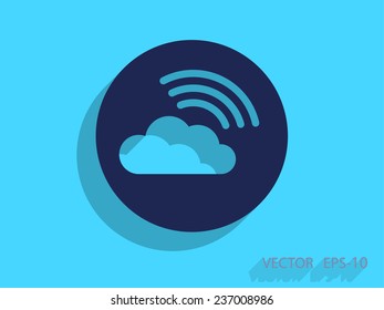 Flat icon of cloud concept