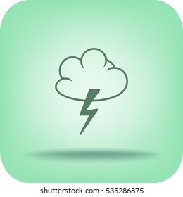 Flat icon. Cloud and Lightning. Storm.