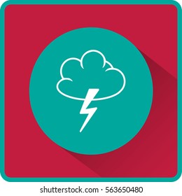 Flat icon. Cloud and Lightning. Storm.