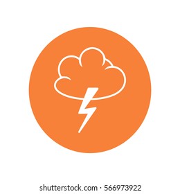 Flat icon. Cloud and Lightning. Storm.