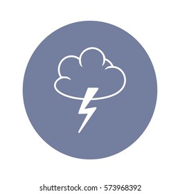 Flat icon. Cloud and Lightning. Storm.