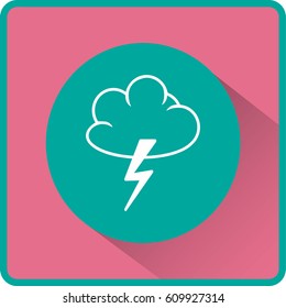 Flat icon. Cloud and Lightning. Storm.