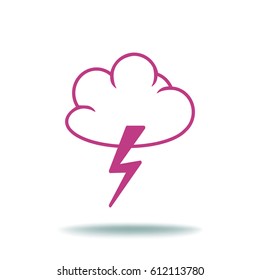 Flat icon. Cloud and Lightning. Storm.