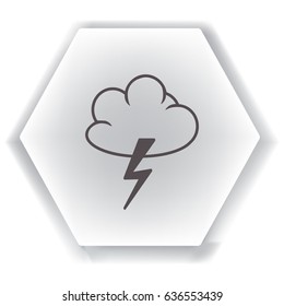 Flat icon. Cloud and Lightning. Storm.