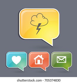 Flat icon. Cloud and Lightning. Storm.